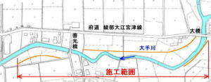 第2工区の施工区間を示す位置図です。