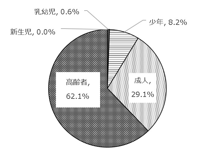 年齢区分別救急搬送人員