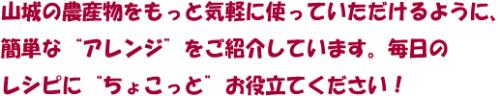 簡単な「アレンジ」をご紹介。「ちょこっと」お役立てください。