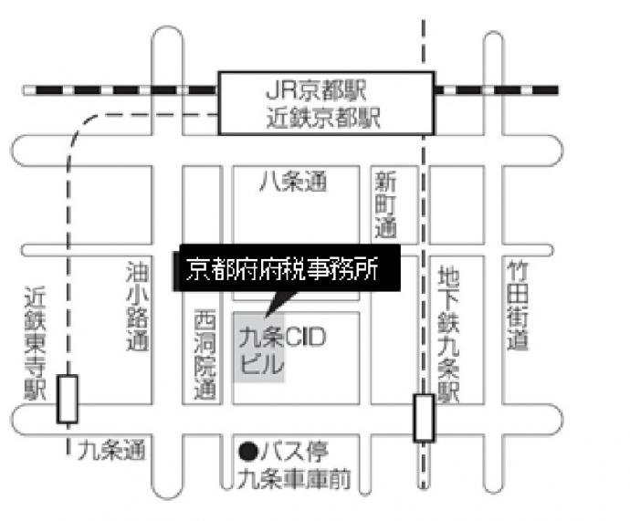 京都府府税事務所位置図